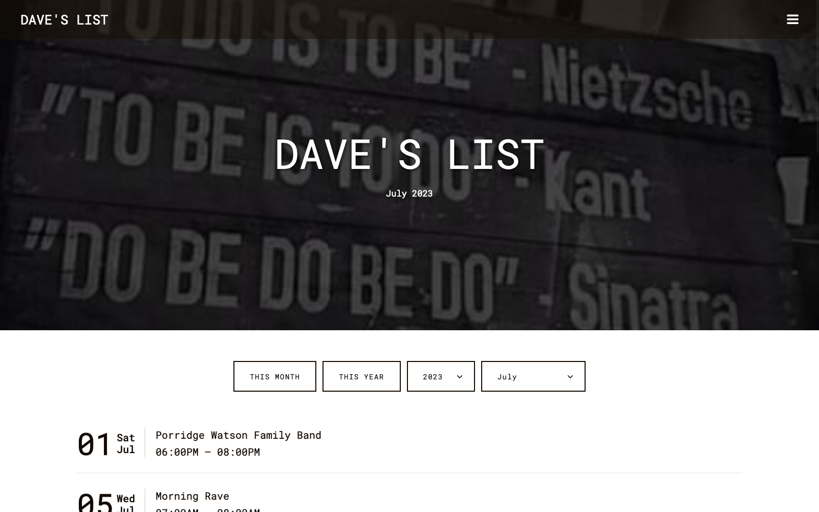 Dave's List